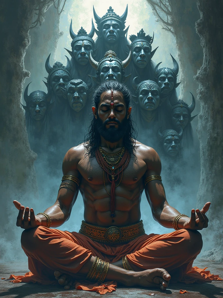 हनुमान जी भक्ति में लीन 