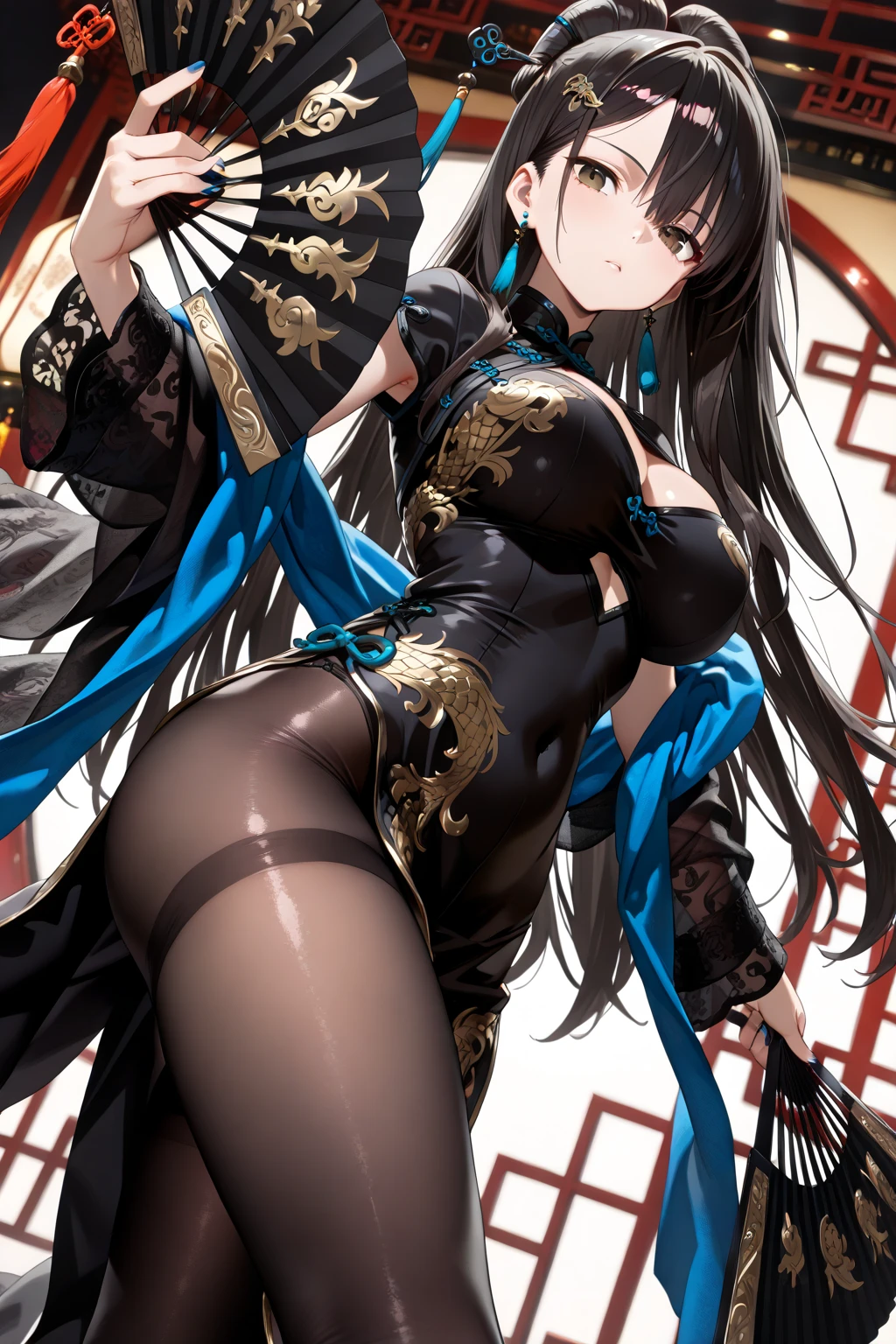 Best quality,Masterpiece,超高分辨率,(Photorealistic:1.4),xiuxian,arma,Detailed face, 1girll,Solo,arma,cleavage,(Magical Circle:1.2),xiuxian,Upper body,Beautiful girl,full bodyesbian,Huge breasts,east asian architecture,scabbard,architecture,gigantic hip,smooth thigh