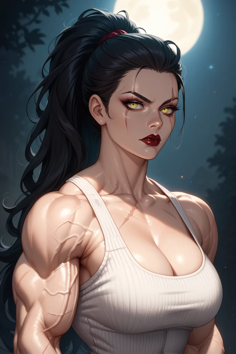 tired black hair yellow eyes pale skin muscular girl toned body large breasts embarrassed huge muscles tired tired dark atmosphere dark atmosphere dark atmosphere dark atmosphere dark atmosphere dark atmosphere dark atmosphere dark atmosphere dark atmosphere dark atmosphere dark atmosphere dark atmosphere