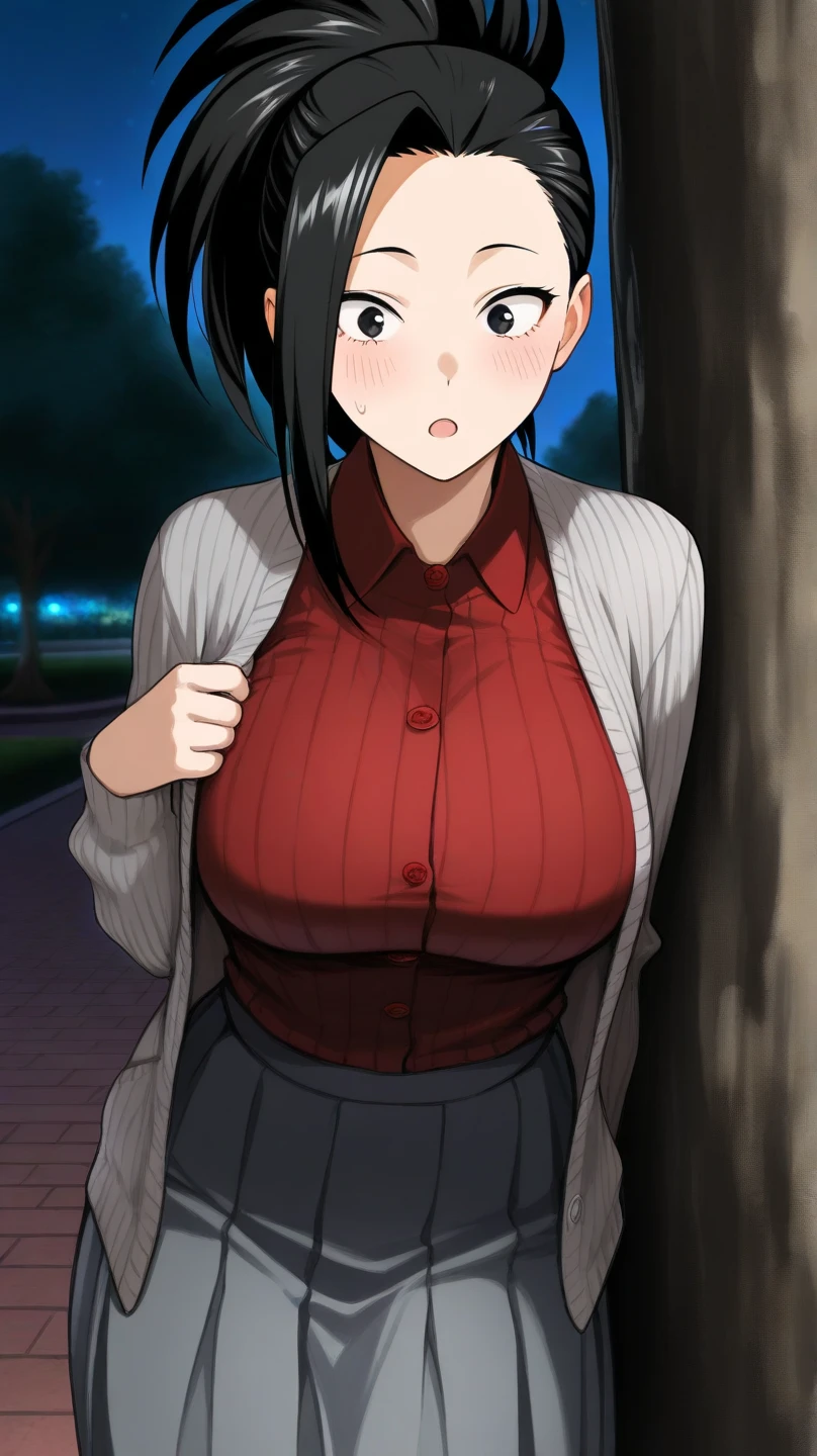 View your viewers,alone,
Yoforger,One girl,
Black Hair,Long hair short hair,
White hair band,
Off the shoulder,Red sweater,
Black Pantyhose,
boots,Torn clothes、NSFW、tits、Nipples、
city,Natural light,Outdoor,(Tucked up、tits丸見え、belly button、Nipples)、sad