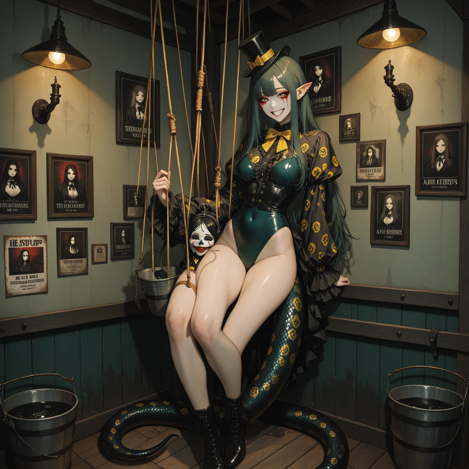 Female Devil King, Purple skin, Solo, 1girll, Best quality, Masterpiece,, figma, [Realistic], [。.。.。.。.。.。.。.。.。.。.3D], (。.。.。.。.。.。.。.。.。.3DCG), ((rendering by octane)),Pregnant women with，Casual pose，scantily clad，squatt，Spread your legs apart，potbelly，tentaculata