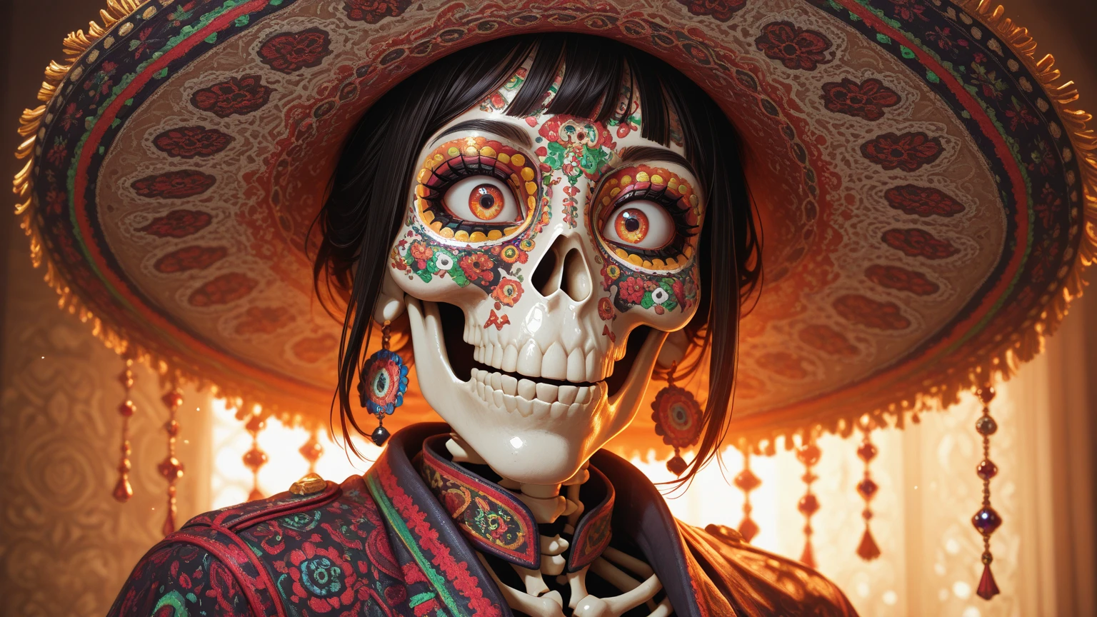 arafed woman with makeup and makeup on holding a knife, goddess of death, queen of the dead, goddess of death in a graveyard, saint skeleton queen, intricate voodoo makeup, extremely detailed goddess shot, portrait of a scorpion goddess, michael hussar, victorian day of the dead, empress of the wasteland, queen of death, scary queen of death