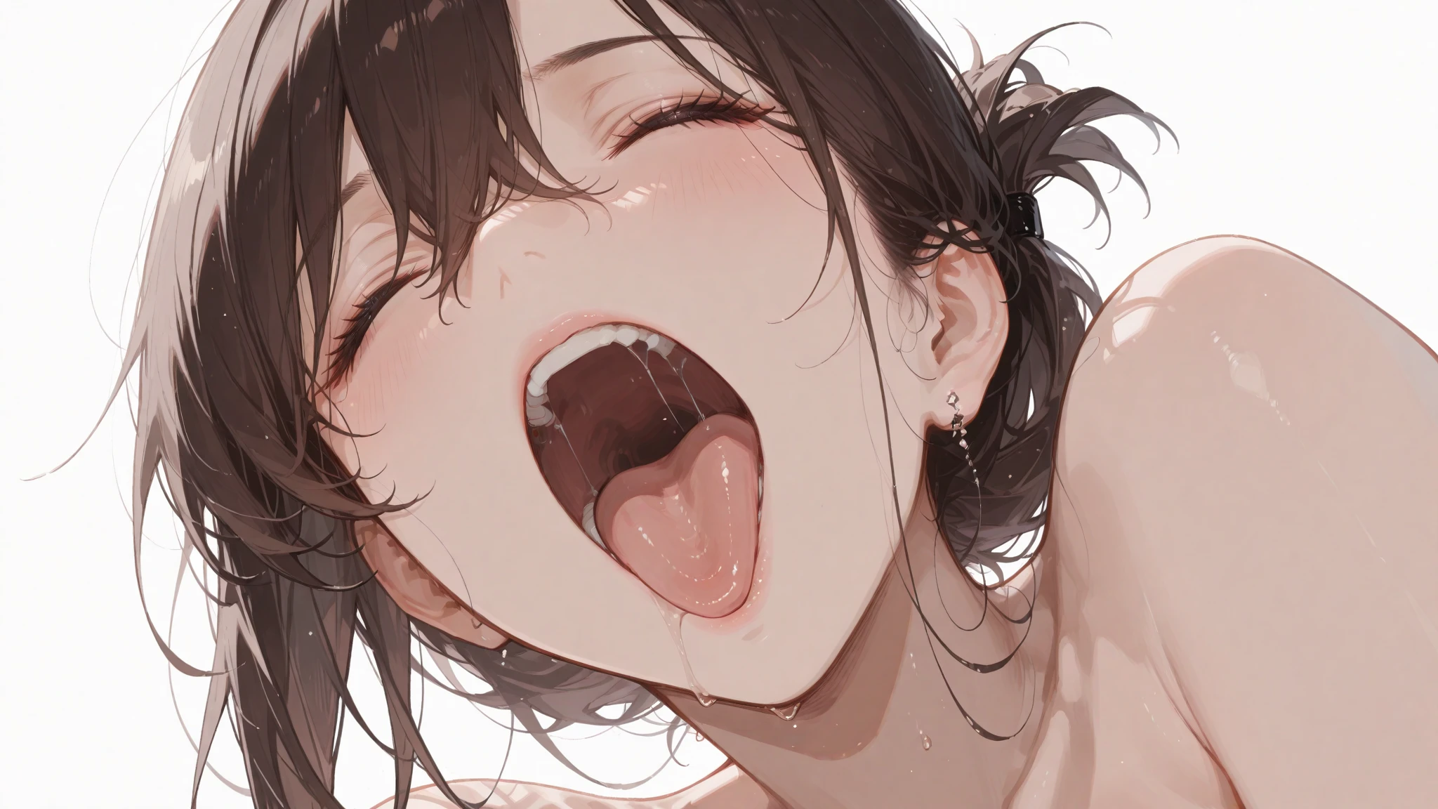 (highest quality, 4k, High resolution, masterpiece:1.2), Super detailed, (anime style, photorealistic:1.37), cinematic light, Bright colors and mesmerizing effects, Soft and delicate lighting, gentle shine, Beautiful and gentle atmosphere throughout the scene, (1girl:1.5), joven, (Cara finamente detallada:1.4, Ropa detallada), (Detallado:1.4) named (Eimi Fukada:1.1) BREAK Cara hermosa, Profundidad de campo, Agregar capa, 27 years old, Modelo de cuerpo perfecto, senos perfectos, 175cm de altura, pose sexy, full body, cuerpo completo, Tipo de cuerpo del modelo, BREAK (naked:1.5), (Cabello largo:1.3), (brunette:1.1), dark brown hair, doble parpado, (reddish brown eyes:1.5) BREAK blush, long hair, nijistyle, (cowboy shot:1.3), smile, (squatting cowgirl position:1.3), squatting, perfect hands, bedroom, (looking at camera:1.3), 0pen, tongue out, mouth open, from above, cumfacial55, cumfacial, cumshot, (semen on face:1.2), facial, (semen on head:1.4)