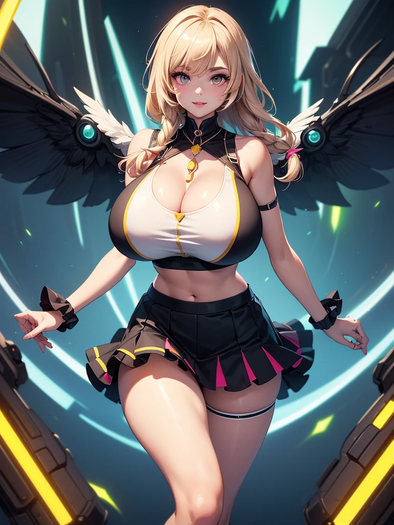 ((Best quality)), ((masterpiece)), (detailed: 1.4), Absurd, Captain America, Caucasian woman soldier ready for war, muscular body defined, half-thick thighs bare, mouth closed, only panties, muscular body parts covered by technological clothing, (((large breasts)) perfect, generous neckline, ((dark blue, red and white clothing)), USA, pastel, long blonde straight hair, short underwear, garter belt, by mucha, niji --V5, close to real, best quality, almost naked, psychopath, crazy face, sexy pose, 2 pieces outfit, star and lightning drawings on the arms, cyberpunk, dark blue bra with 5-pointed stars covering the breasts, red and white stripes on the arms, pointed shoulder pads, blue eyes without pupils, HDR (High Dynamic Range),Ray Tracing, NVIDIA RTX,Super-Resolution,Unreal 5,Subsurface Dispersion, PBR Texture, Post-processing, Anisotropic filtering, Depth of field, Maximum clarity and sharpness, Multilayer textures, Albedo and specular maps, Surface shading, Accurate simulation of light-material interaction, Perfect proportions, Octane Render, Two-tone lighting, Wide aperture, Low ISO, White balance, Rule of thirds, 8K, mature face, 30 year old women,