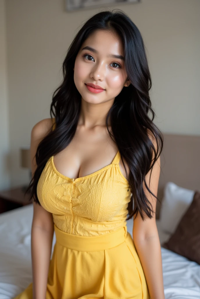 Alina lopez, young, youthful, teenager, teen, cleavage, yellow dress