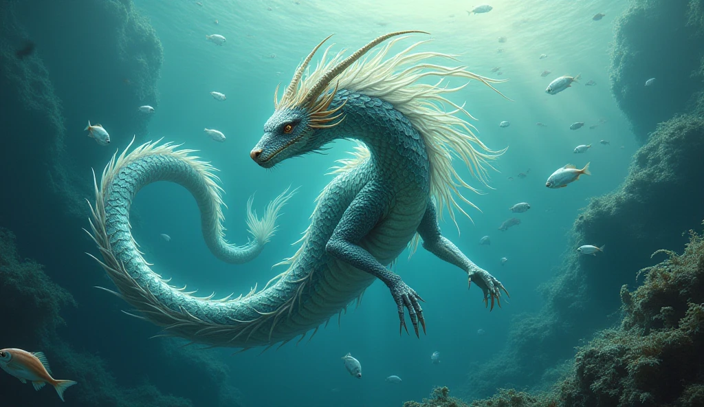 Create a fusion of a Komodo dragon and a jellyfish