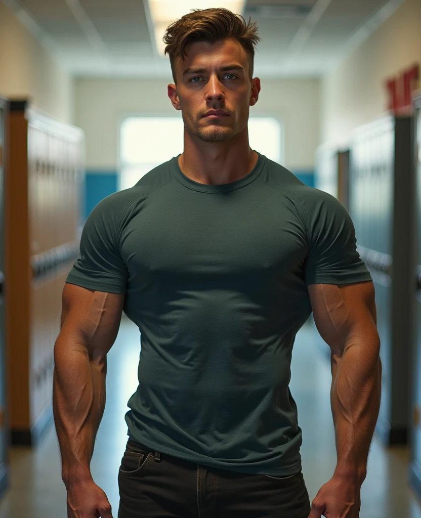 chris evans as a student in a library, wet clothes, wet hair, muscular body, massive bulge