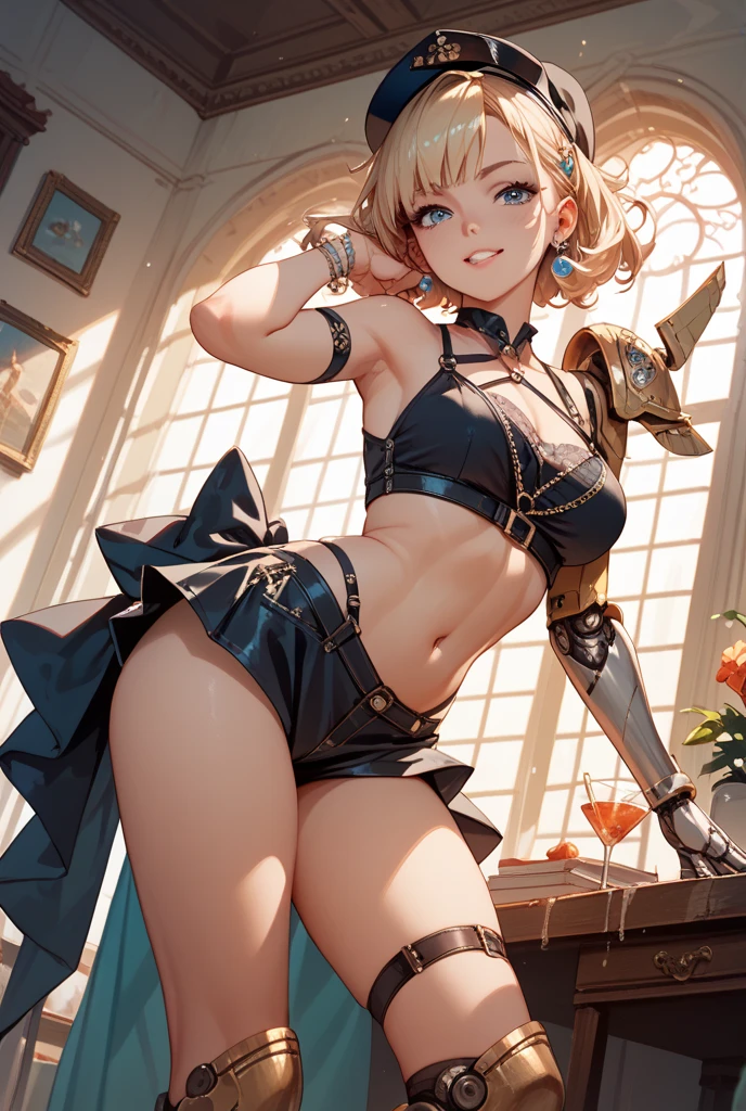 (((1girl))), ((best quality)), ((masterpiece)), ((ultra-detailed)), (illustration), (detailed light), (an extremely delicate and beautiful), (beautiful detailed eyes), (sunlight), ((extremely light)), ((extremely clothes)), (((hyper detail))),(((((front lighting))))),(((((front light))))),
((((quite adorable and cloth armor with a pleated skirt and headband)))),
((((Adept Ninja)))),
,
(((wavy short manish bob))), ((((yellow gold hair)))), (((short hair))),
(((deep red eyes))),
((((whole body)))), aged 5 to 8, ((((())))), ((((very adorable young girl)))),
((condescending expression)), ((mischievous smile with sexual satisfaction)), (((extra adorable))), (((((extra slender shape))))),
(((((extremely beautiful detailed face))))),
(((dynamically andattacking enemies holding a blade))), (((elegant boots))),
(Dutch angle), (((elegant gloves))), ((transparent magical underskirt)), ((a little bit exposed adorable magical panties))