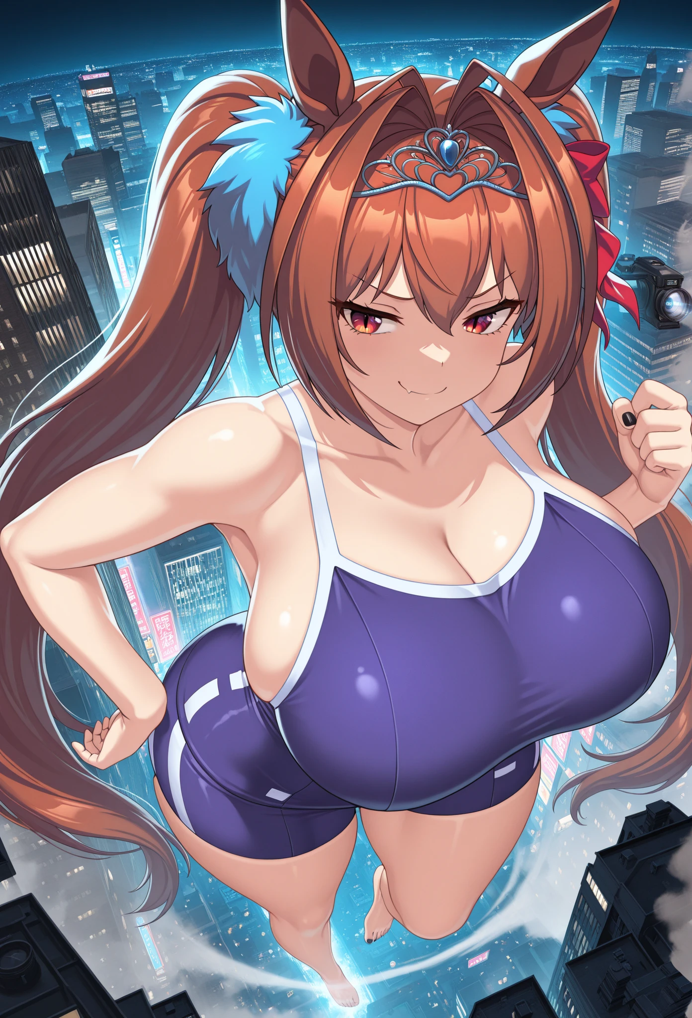 Daiwa Scarlet \(umamusume\), ((Abdominal muscles)), ((Muscular body)),Brown Hair, Hair intake, Red eyes, length, Smooth Pigtails, (Red Micro Bikini), Horse tail, (非常にdetailedな), Large Breasts、Super big breasts、Beautiful breasts、(unity 16k wallpaper, masterpiece, Highest quality, Ultra-detailed, Extremely detailed CG, Caustics, Cinema Lighting, detailed, Beautiful detailed Eyes, alone), Ultra-high resolution, Fine skin、sexy,curve,Huge breasts、Playboy Bunny, Bunny girl、sexyなBunny girl、casino,Portraiture, Hold your arms over your chest,Reddish brown hair,Twin tails、大きなTwin tails,Cowboy Shot,Red eyes,squat, masterpiece,Highest quality, fine grain, Official Art, smile, casino, Open your mouth, frontage