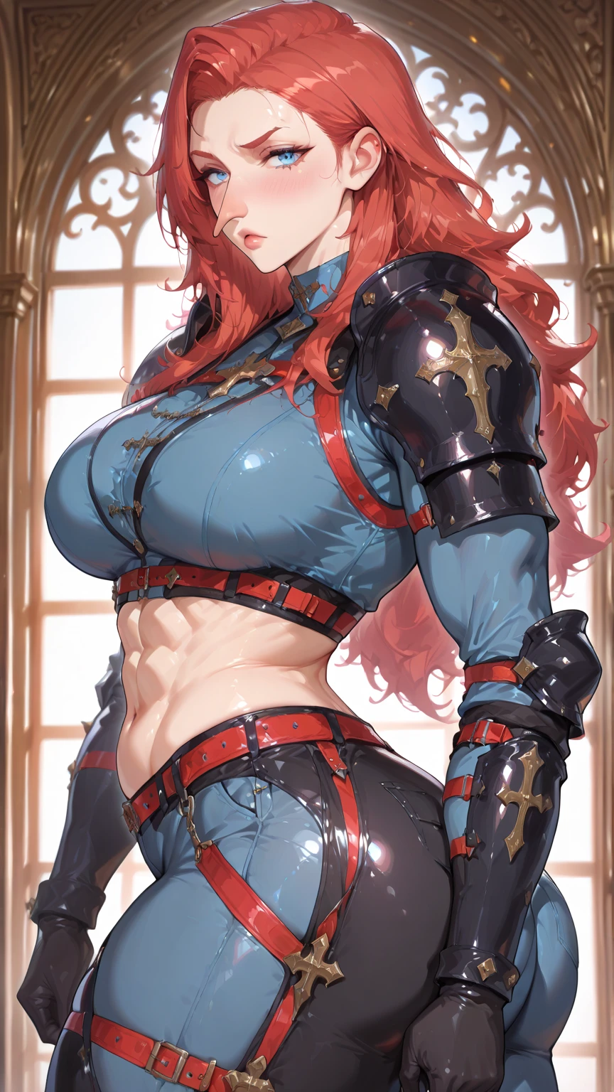 masterpiece, UHD, ((extremely detailed)), ((revealing battle suit:1.3)), (black battle suit:1.2), large beautiful breast, exposed breasts, ((sharp jawline)), slightly opened mouth, ((serious expression)), (extremely detailed face), battle stance, weapons in hands, ((clear hands)), ((detailed hands)), (holding weapon in hands), ((battle stance pose:1.3)), (war background:1.2), war going on in the background, ((detailed soldier:1.2)), looking at the viewer, front view, historical, dynamic pose, (dynamic battle stance), sole girl, 1girl, ((exposed cleavage)), red hair, red beautiful hair, detailed red hair,8K,beautiful mature female demon, three horns, cruel smile, red skin, Sexy fire-shaped chest armor, wreath wrapped in fire, (fiery eyes:1.2), tempt me, take your soul, Underworld earth background, (masterpiece), (realistic:1.4), RAW, highest quality, ultra high resolution, rich colors, Backlight, cinematic lighting, film grain, RAW, 50mm lens, Nikon D850, warm colors,super realistic skin,inside a dark dungeon,very big breasts,depiction looking down from above,red mohawk hair,(Masterpiece, ultra detailed: 2), (best quality: 2), (beautiful woman: 2), (beautiful face: 2), viking warrior woman, muscles, very big breass, sexy,(1 girl), (megan fox:1.25), Beautiful vampire girl dressed in ornate medieval vampiric full body armor, (pure white skin:1.25), (perfect fingers:1.24), (extreme muscular definition:1.5), (vampiric body armor:1.25), (huge muscular arms:1.5,) (10-pack abs:1.4), (lots of veins:1.25), Ultra Realistic, Very detailed face and eyes, a true masterpiece, with an atmosphere of horror, gothica, blood, haunted cathedrals
