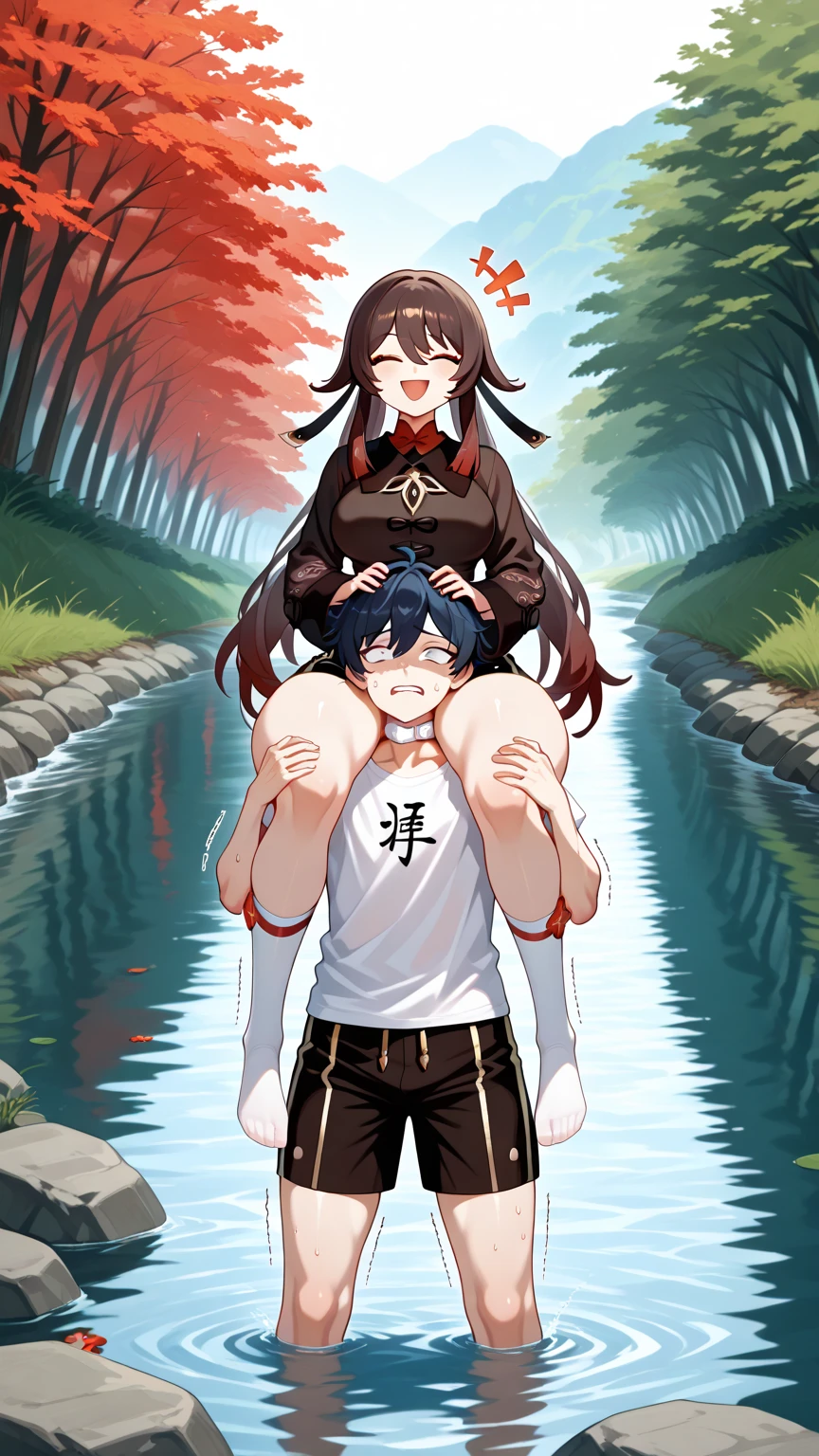 (masterpiece, best quality, high resolution), 1girl, 1boy, head between thighs, asphyxiation  <lora:BetweenThighs:1>
leg_lock,