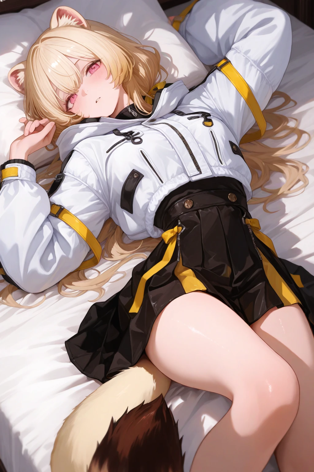blond woman in lingerie laying on bed with her ass perfect, lit from behind, bending over, amouranth, curvy accentuated booty, hyperrealistic schoolgirl, mercy from overwatch, on knees, hugging her knees, on her knees, mercy ( overwatch ), blonde goddess, gwen stacy, bottom angle, a hyperrealistic schoolgirl, somewhat bent over, alexa grace