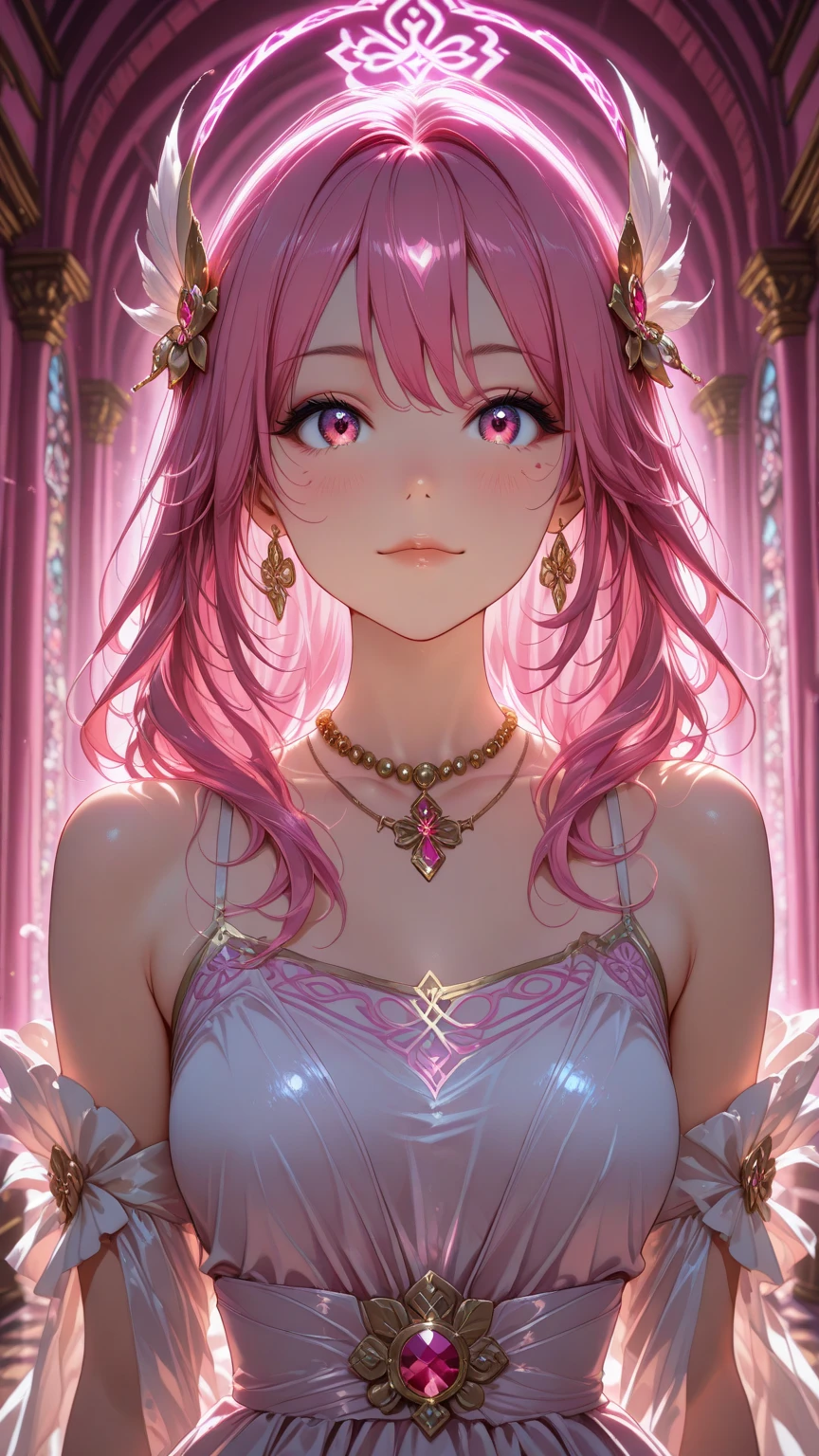 Big and beautiful pink hair, curly hair ; break; yellow eyes, rosto angelical, gorgeous face, blushed face; rosto ultra detaild; break ; I&#39;m wearing pajamas, wearing black leggings, wearing high brown leather boots, choker ; break ; (best qualityer), ((ultra detaild)), (best resolution, ( 4K ) soft strokes, role model, work of art, closes ; break ; ( dimly lit room in the background)
