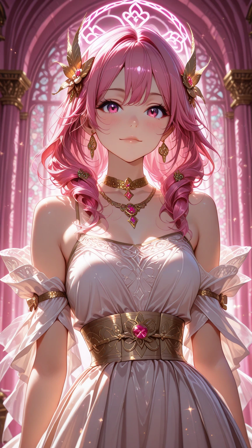 Highest quality, Ultra-high resolution, Beautiful face in every detail, masterpiece， beauty， Precision， Detailed illustrations，Pink Hair，rest one&#39;s chin on one&#39;s hand，look down，Taunt，profile，Oblique angle，Nihilistic smile，hoodie，strong，Rape Eyes，dark，Illness，
