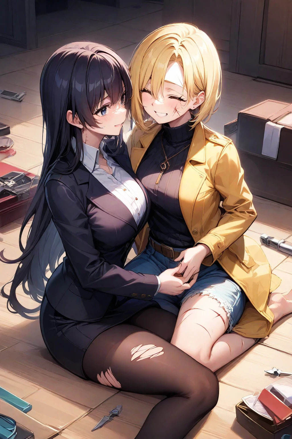 score_9, score_8_up, score_7_up, score_6_up, source_anime, highest quality, masterpiece, 1boy and 2girl , group sex, anal sex ,Blowjob, handjob, A beautiful boy with long hair is being gang-raped by three futanari girls, (boy, long hair, black jacket, white shirt, black pants, flut chest), (girl, , skirt, large breast), pants pulled down to the knees, the futanari girl's penis is inserted into the boy's anus, the futanari girl's penis is inserted into the boy's mouth, the futanari girl grasps the boy's penis