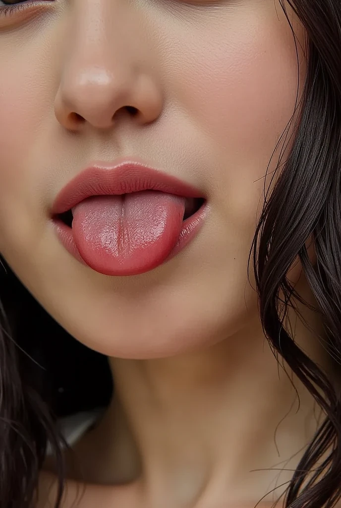 ((highest quality)),(超A high resolution),(Very detailed),(Detailed Description),((The best CG)),(masterpiece),Very detailedなアート、(highest quality、8k、32k、masterpiece)、(Realistic)、(Realistic:1.2)、(High resolution)、Very detailed, (Close-up face:1.6), Very beautiful face and eyes, Big eyes, 1 female、Tight waist、Delicate body、(highest quality、Attention to detail、Rich skin detail)、(highest quality、8k、Oil paints:1.2)、Very detailed、(Realistic、Realistic:1.37)、Bright colors、(Casual Fashion:1.3)Glare, Frowning, jitome, Frowning, Ahegao, ((Long Tongue)) Verbal invitation, Textured skin