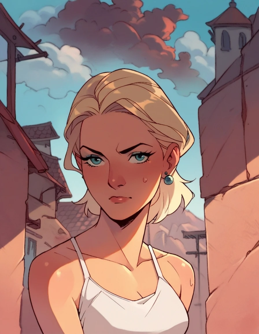 1 boy, 1 girl, crop top, behind, to frown, Glucose, hair between eyes, Jewelry, pomade, Looking at the viewer, draw up, sexuality, In the jungle, Livchik, bikini, portrait, smile, One, Toes, naked body, Livchik, White hair (cienatic look:1.4), soothing tones, crazy details, complex parts, Super detailed, low contrast, soft cinematic light, dull colors, exposure blend, HDR, faded, slate gray atmosphere