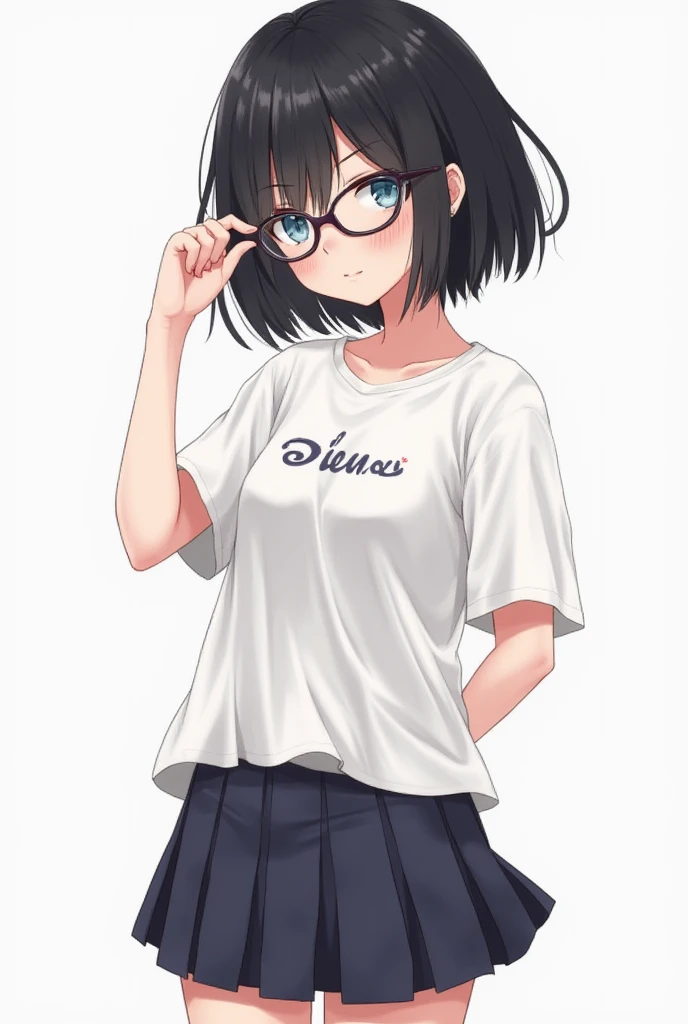 Woman looking this way、(highest quality, Natural light)、Stylish、noon, detailed background,BOB length Hair、19 years old、Flashy makeup、Saucy、Bob Hair、Glasses、Gentle expression、Casual Fashion