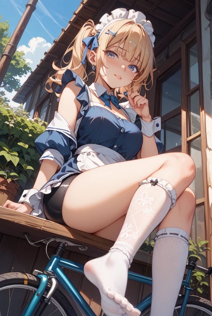 Character Focus、From above(school uniform:1.3), (Plain beige clothing around the waist:1.5), (West knot:1.3), (white collared-shirt:1.4), ((white collar, Unbutton, Short sleeve):1.2), (Red Plaid Pleated Skirt:1.3), ((necklace, Colorful Bracelets, ×Hair accessories):1.2),
Very detailed、(8k, RAW Photos, highest quality, masterpiece:1.2), (extremely detailed 8k wallpaper),shape、Professional Lighting,Sharp focus, Written boundary depth、
Browsing Caution、Clear Eyes、Perfect Anatomy、With a girl、15-year-old student、Black Gal(Dark Skin:1.2)、(Oily skin,Glowing Skin,Shiny skin,Sweat:1.2),smile、Plump thighs、Huge 、Fully exposed、Big Breasts,(gap between buttons:1.4)、Lift up your skirt、blue eyes、blonde、(Compensate:1.1)、(Black High Socks 1.6)、:1.6、Brown Loafers、sitting、((open legs:1.5)),On the street、Pastel colored pantiesが見えている、((Pastel colored panties))、((Shiny panties))、((Normal position:1.4))、(((Squatting pose))),((I was made to sit with my legs open...))、cowgirl position, squatting, spread legs、, blazer,