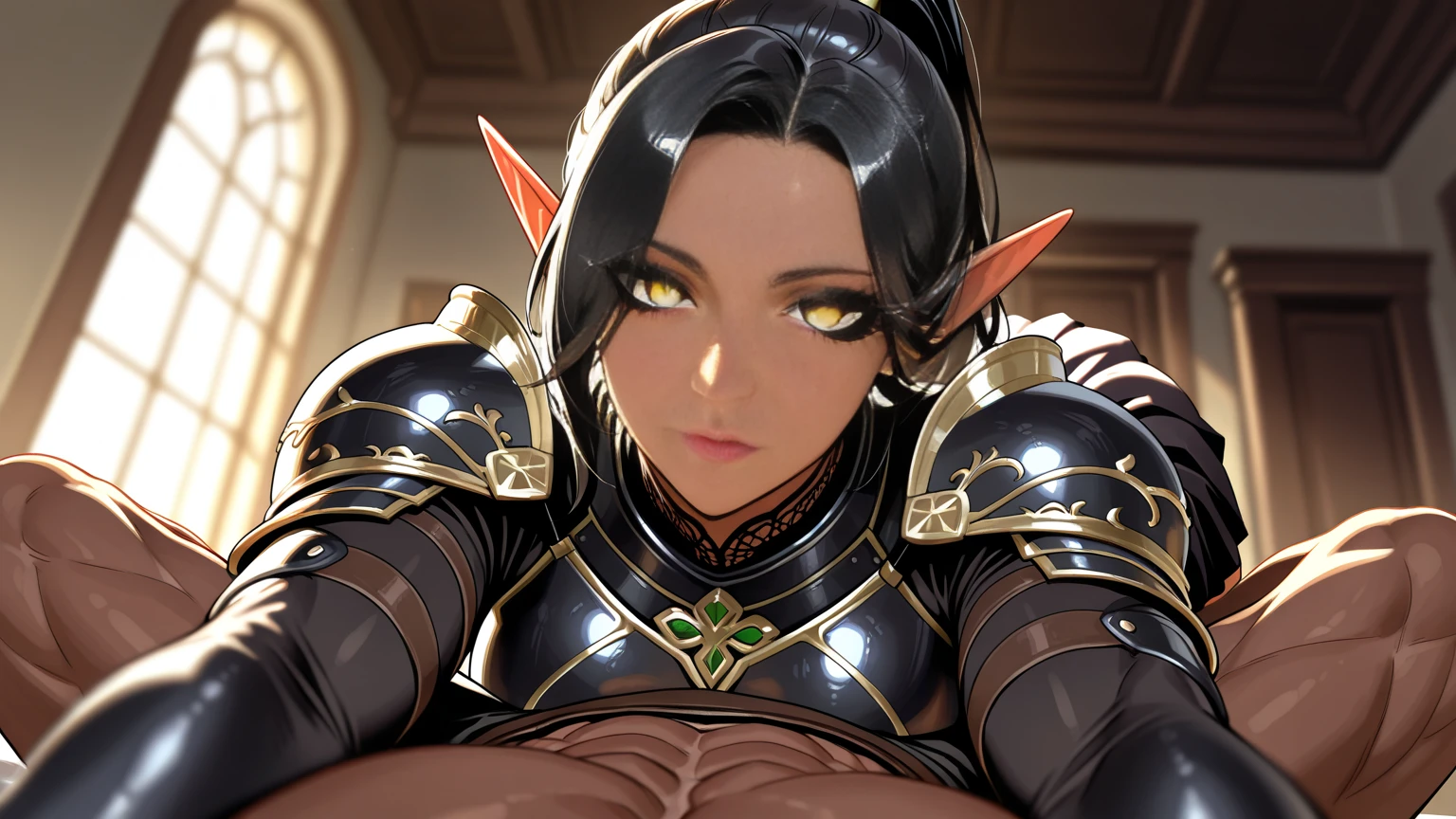 (masterpiece:1.2), best quality, high resolution, unity 8k wallpaper, (illustration:1.0), beautiful detailed, extremely detailed, perfect lighting, extremely detailed CG,glowing eyes,backlighting, , armor, fake_horns, glowing, full_armor,warframe,humanoid_robot,horns,helmet,mask,sample_background,weapon, monster, blue_armor,, looking at the viewer,solo,perspective,