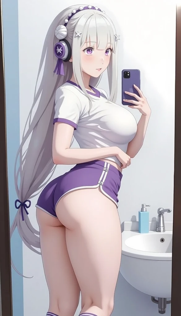 NSFW , (Highest quality:1.5, High resolution, 4K, Detailed lighting, Shaders), Illyasviel von Einzbern　alone, Cowboy Shot,Long Hair, Gray Hair, Red eyes, ((Swimsuit))＋＋　M-shaped foot　Sexy Looks　Seductive gestures　atmosphere　　Super blushing　Realistic locker room　Sleep on your side, nude, Sweat, Shiny skin, Heavy breathing, ( Sex, Sexual intercourse, put in, Heterosexual, Moving lines, Motion Blur, Talking Spirit:1.1), (level, On my back, bed,Subjective:1.1)( On the body / Bukkake  with excess semen splashing)