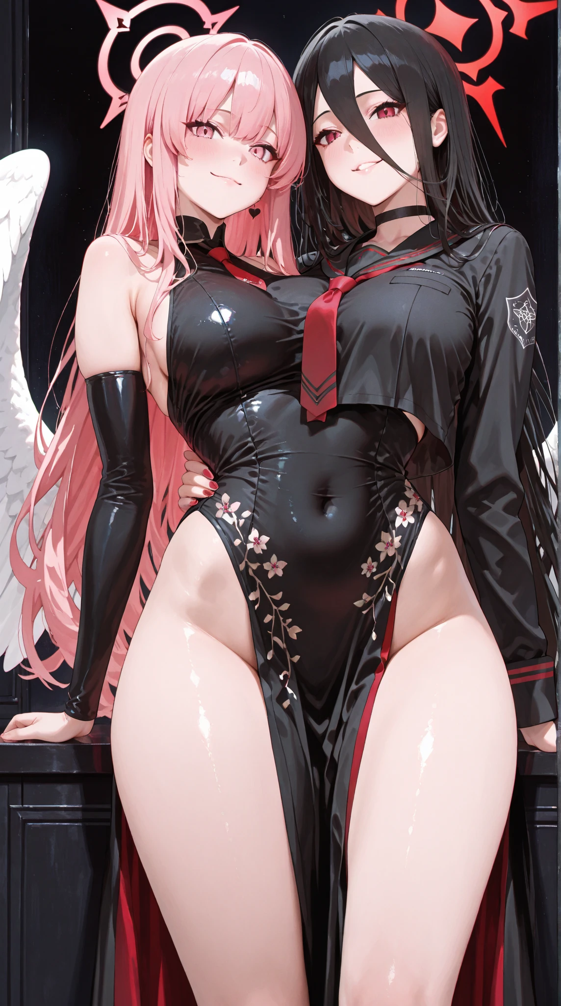 (zero_two_001:1.4), thicc school 1girl wearing thighhighs pleated skirt, skirt pull, skirt lift, revealing panties, short skirt, gorgeous features, clear face, symmetrical face, beautiful face, rendered eyes, detailed eyes, beautiful hair, smile, long legs, [thick|slender] bare thighs, thigh gap, natural breasts, symmetrical breasts, perfect breasts, anatomy, athletic, fit, in shape, exotic, alluring, mature, masterpiece portrait, extreme detail, (character focus:1.4), highly detailed, 8k octane, HDR, ultra detailed, best quality, highest quality, realistic lighting, hyperdetailed