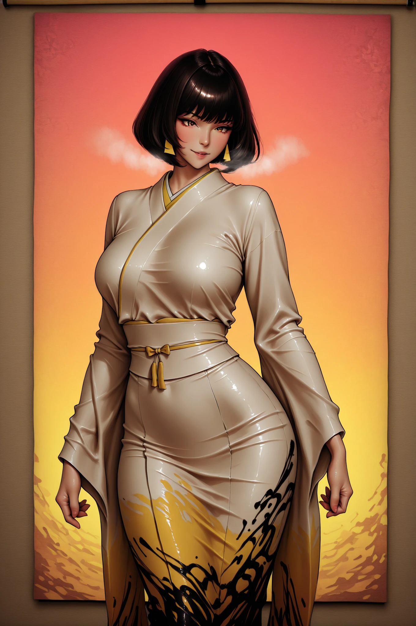 (masterpiece, highest quality), One girl, unohana retsu, Black Hair, Single Blade, Iris