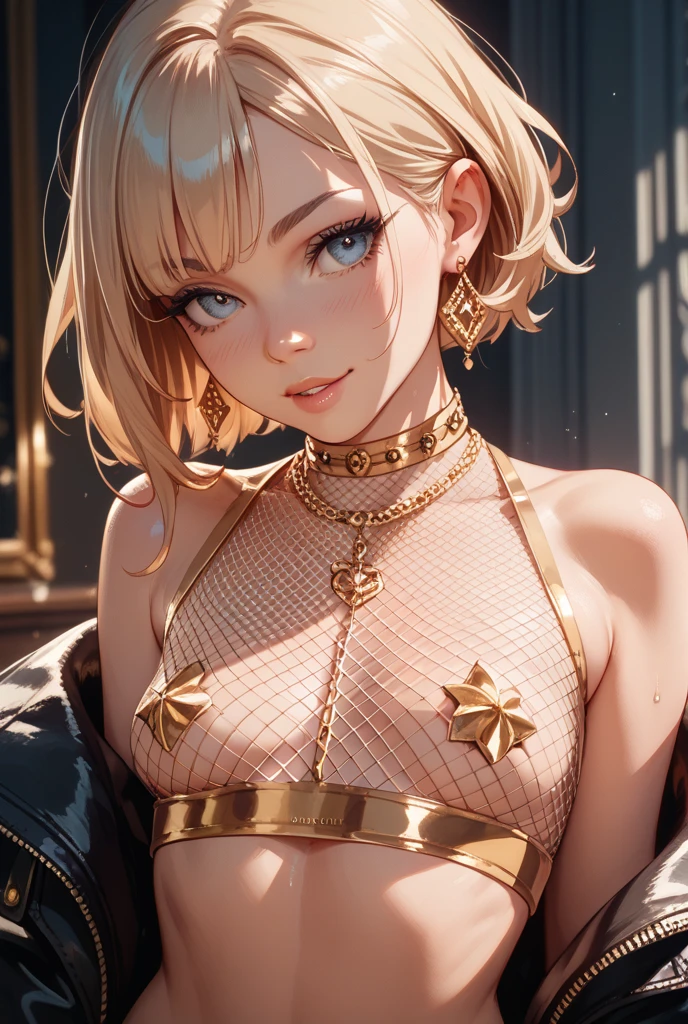 Cute Girl, cowboy shot,POV,Being held around the waist,wall bang,(high quality,ultra-detailed,realistic:1.37),1girl ,linked piercing,Linked piercing close-up from the side ,(Don't look at the camera:2.0),,expressionless,earrings,earrings,((Hold your shoulders tightly with both hands)),(Incredible breasts:1.2),Mini narrow bandeau,nipple bulge,(Southern Hemisphere:1.8),goth neck ring,bare shoulders,Naked trench,clavicle,