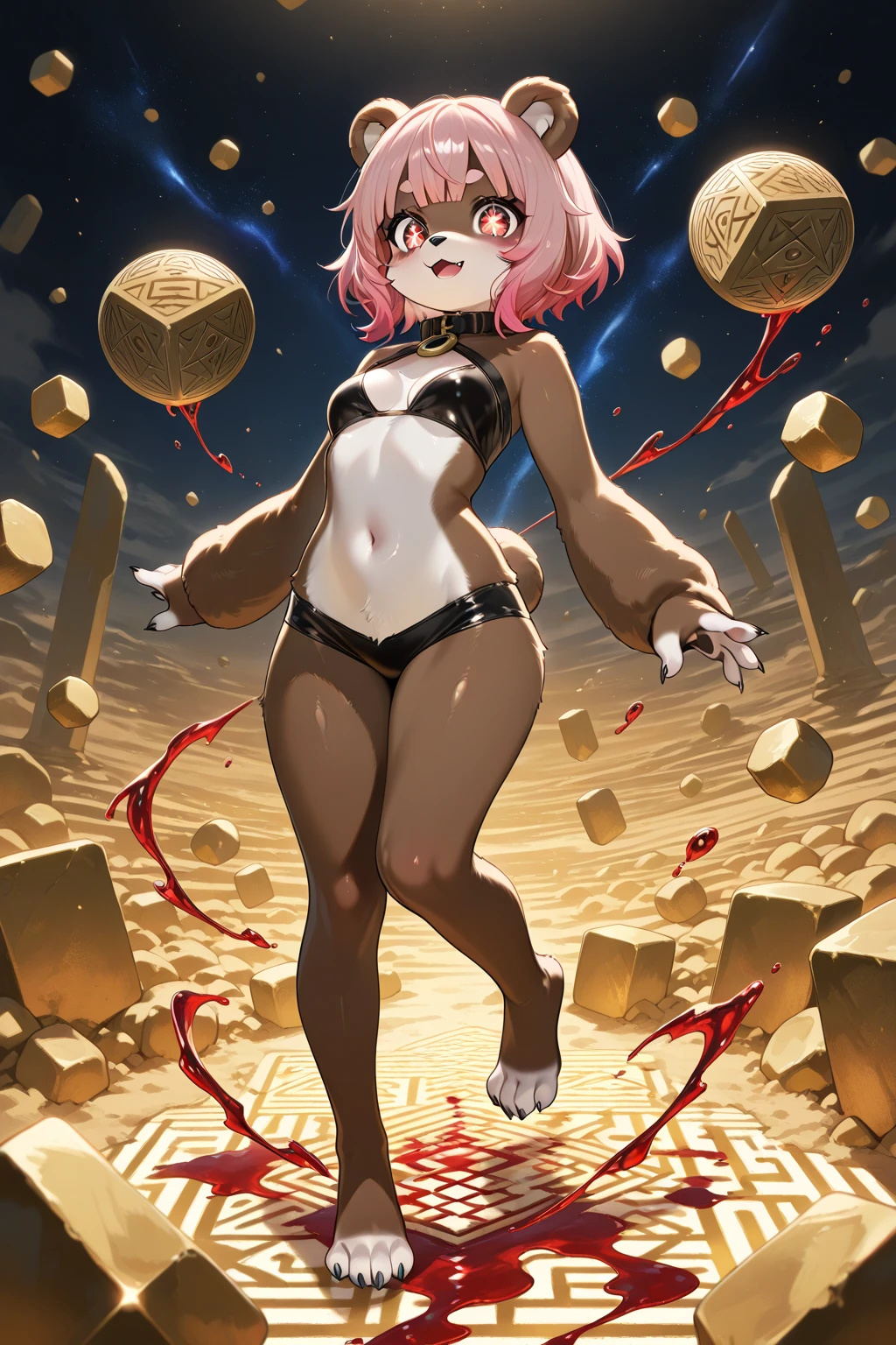 Female idol covered in crabs（Cute costumes）、Looks fun、full body Esbian、