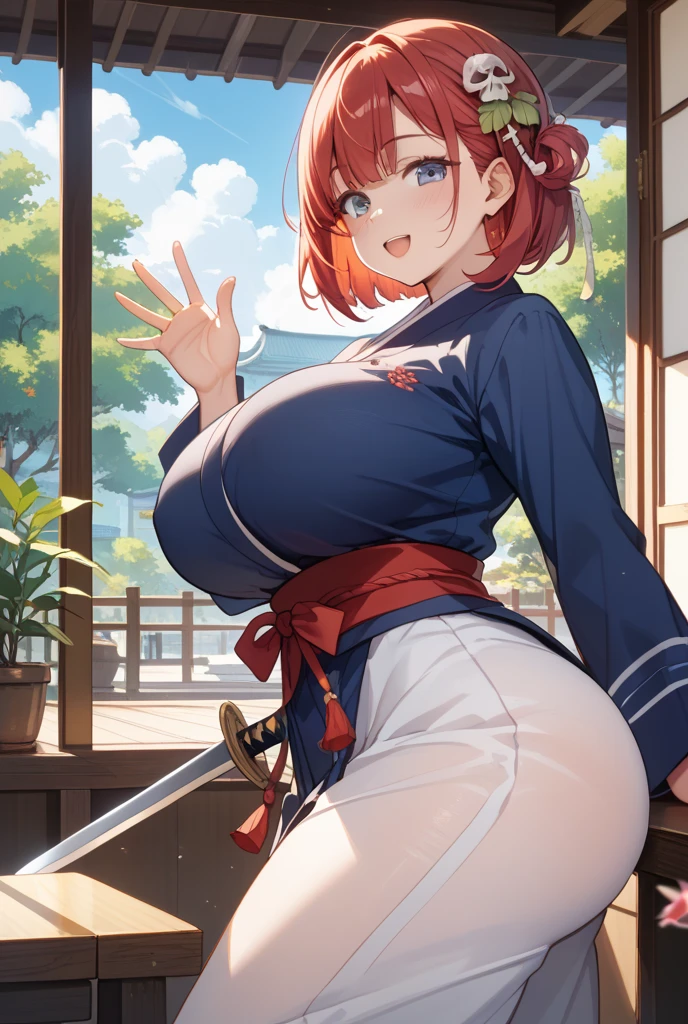 Colorful deliciousness, superfine illustration, full_Body, view straight on, Thick_thighs thighs thighs thighs, Flying_drops of sweat, fatness, girl,Woman,Female, 年轻,20 years old, Ponytail, snowflakesdetailed cute anime face, nose blush, Huge_breasts, Chinese_Clothes,