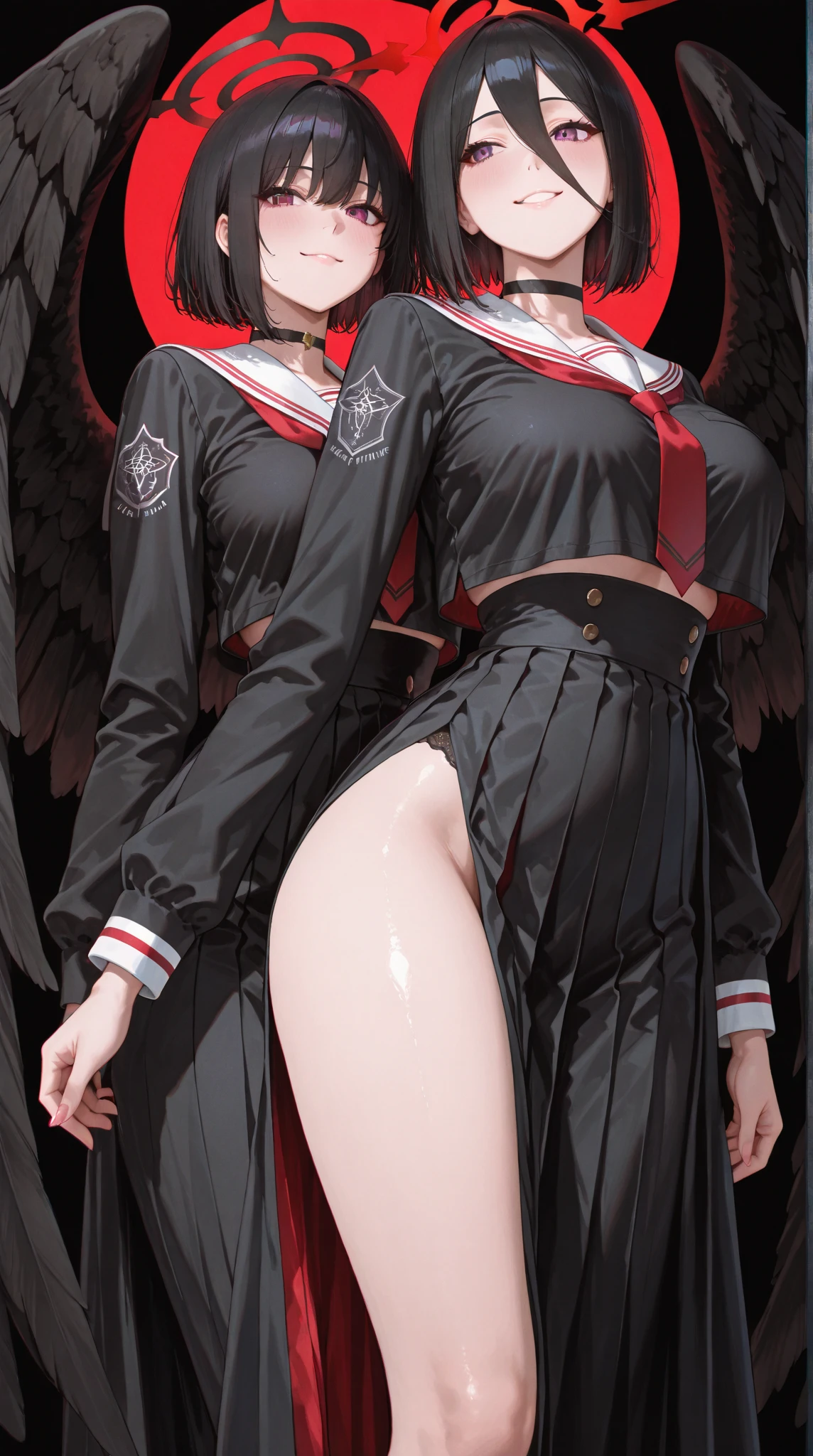 ((best quality)), ((masterpiece)), (detailed), perfect face ((best quality)), ((masterpiece)), (detailed), perfect face(Golden ratio:1.2),(Fault color:1.3),[(White background:1.4)::10], (full bodyesbian:1.2),(Ultra-detailed:1.3),(tarot:1.6),(magister (tarot):1.6), (Paper:1.2)（Red and white color background） (colorful ink paper flower grow on the face:1.2), teens girl，White hair，Red glowing eyes, sportrait, photorealestic,（（（Red and white trench coat））），（Red scarf)，a black pleated skirt，black t-shirts，longer sleeves，（（With a hood）, ((Multiple pairs of angel wings))，side-lighting, the wallpaper, NSFW, Depicting female characters from ethereal anime in a high-quality anime art style，，，8K，Red and white shoes with a sense of technology, (nagative space:0.8),(Drawing board:1.3), (ether colorful ink flowing:1.3)