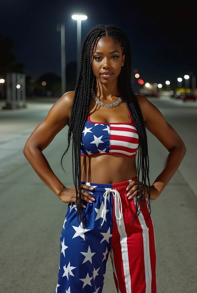 Ebony Strippers wrapped in American flag outfits with money symbol on their outfits