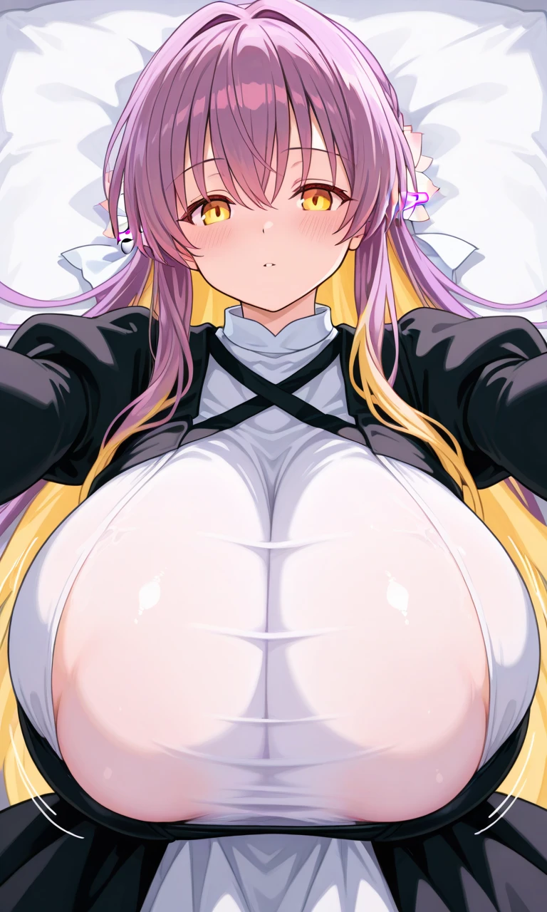 One Girl、Saggy breasts、Amazingly huge 、Expressionless、Wedding dress、bouquet、Futanari、Big cock、Large Breasts、Huge areola、Pre-cum dripping、Furry