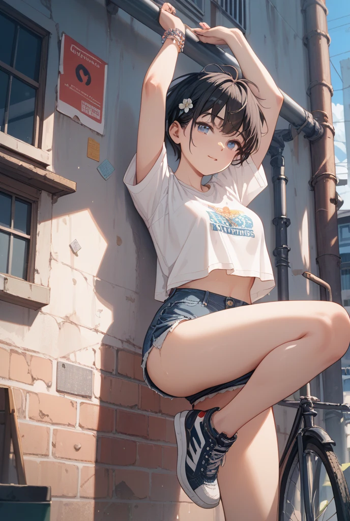 NSFW、{{{masseter piece}}}, {{{Best Quality}}}, {{super different}, {{extremely delicate and beautiful}},(NffSW), (Best Quality, 32K, mesa, NffSW:1.2),Primary student、a photo of a pretty girl,10 year old woman 、ancient japanese housesinjia、Girl relaxing on the porch、relaxing、{{{denim skirt}}}、{{Denim mini skirt}}、{{tight miniskirt}}、{{white sleeveless t-shirt}}、{{without sleeping}}、{{white tank top}}、{white panties}、{{{open legs}}}、set aside、without looking at the camera、 Of the highest quality, Best Quality, realist, unit, fondos de pantalla de 32K, official art、(child body)、(The shape of cuerpo de los niños.)、{{white sleeveless t-shirt:1.5}}、white panties、{pinch slip}、{cute miniskirt}、{{{Clothes are coming off}}}、{show}、(malicious smile:1.3),(sweaty skin:1.5),(youthful body),(immature々Shishi Body)、black fur、(very short hair:1.3)、(Whole body:1.2),{attractive body}、{With bare legs}、erotic body、{Very realistic body}、(mid summer:1.5)、(angle from below:1.5)、(open legs)、(clean legs),マンコ、The shape of pubic area is clear、quite small breasts、flat chest、{{Transparent Tank Top}}、{{Fine fabric tank top}},{transparent panties}、{{{The pubic area is visible.}}}、{{exposed pubic area}}、{Tank top with visible nipples}、{{shoot down}}、{Papillae visible through clothing.},{Pink papillae}、Pointed papillae 、{{pointed nipple}}、オマンコthe shape of the is clear、{{animated shots}},{{{{focus on panties}}}}、{{{naturalオマンコThe shape of}}}、{{{crunchyオマンコ}}}、{{{naturalアナル}}}、{{{muy crunchyアナル}}}、{{{openオマンコ}}}、{{{hydratedオマンコ}}}