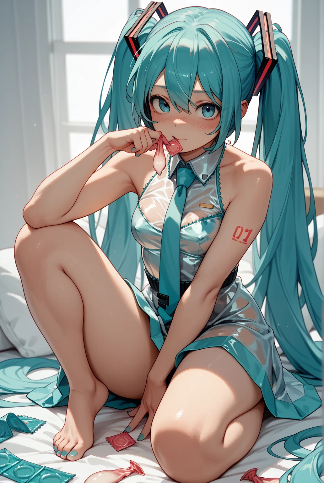 NSFW,miku hatsune,校服,show through,Very heavy rain,red blush,cloudy ash sky,lie in a puddle,Clothes tear,mud,Open your crotch,lower body exposure,Girl trembling with sexual climax,Chest exposed,vaginal,country road,Body getting wet,