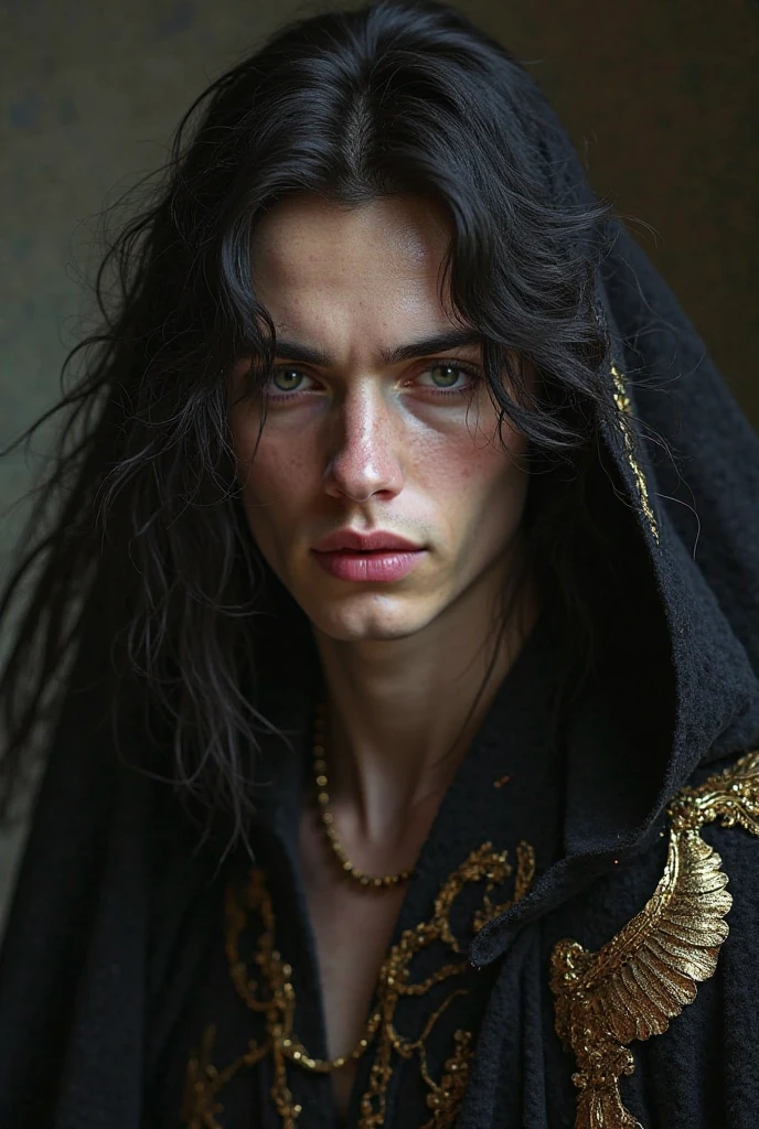 A detailed portrait of Jesus Christ, with a compassionate and intense expression. Jesus is looking directly at the viewer, conveying a deep and empathetic connection. The dramatic lighting enhances his features, creating a chiaroscuro effect that adds depth and contrast to the image. The portrait, In the style of oil painting, features a religious atmosphere with an ornate background that nods to traditional Christian iconography. Inspired by the Renaissance style, the image displays dramatic shadows and vivid colors, with cinematic lighting that accentuates the emotion of the moment. Facial features are highly detailed, capturing every nuance of expression and skin texture. The work is a true masterpiece, high quality and resolution, in 8K, with impressive photographic realism.