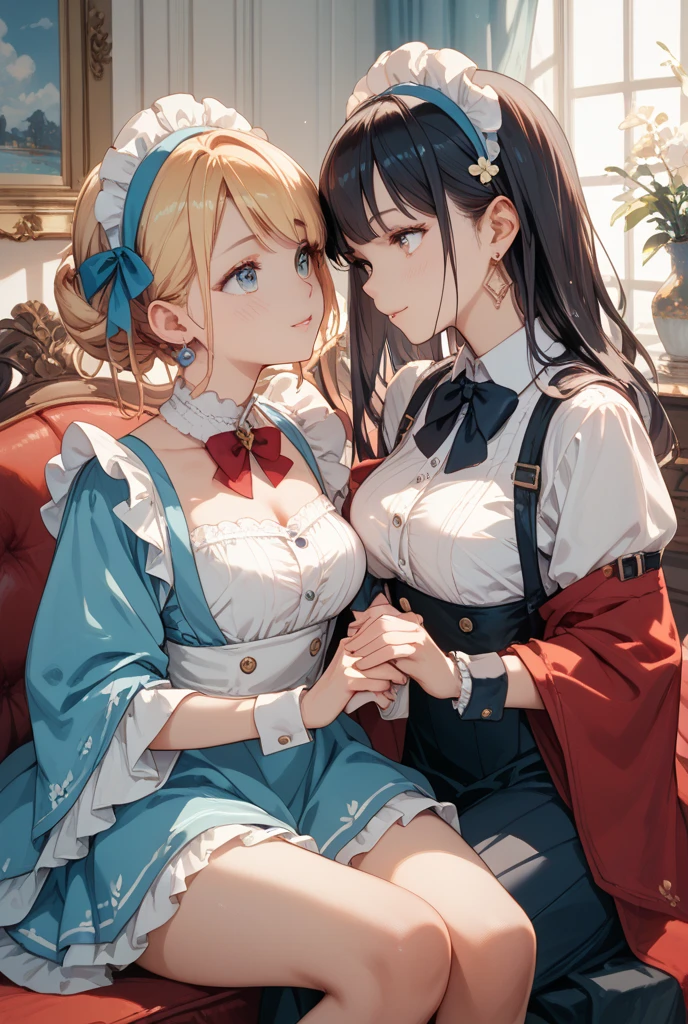 (masterpiece、top-quality、hight resolution、Unity 8k Wallpaper、extremely details CG:1), A sexless married woman, dressed in high quality, modest clothing, is being pressed by a young man, who, while on the surface refusing, is intensely effeminate and blushing strongly. She can't take her eyes off the man, and her face is a mixture of surprise, embarrassment, and craving for amorous intercourse. No," she says, "I can't! I have that man..." but in her mind she says, "Oh, what a tough penis, I want it, I want it inside me!" I think. The setting is a cozy private room, capturing the moment of the woman's face, hungry for amorous intercourse. nsfw