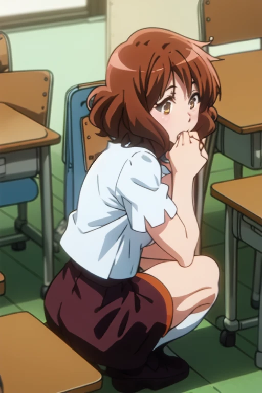 One girl,Looking at the audience,kumiko oumae, Standing with your legs apart,whole body,from the front,uniform,squat,White panties,8k unity wallpaper,Anime key visual,高いest quality, High resolution, unity 8k wallpaper, (shape:0.8), 高いly detailed face,高いly detailed eye,Glowing Eyes , Shiny skin,Fine skin,White skin,dense skin,Detailed Hair,高いly detailed legs,Perfect lighting, Detailed CG, (Perfect Anatomy),High resolution,Anime key visual,Kyoto Animation,