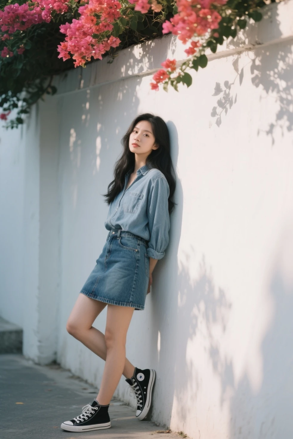 8k,HighestQuali,A 20-year-old Asian beauty,Full body photo,Tall figure,Barefoot,walking at street