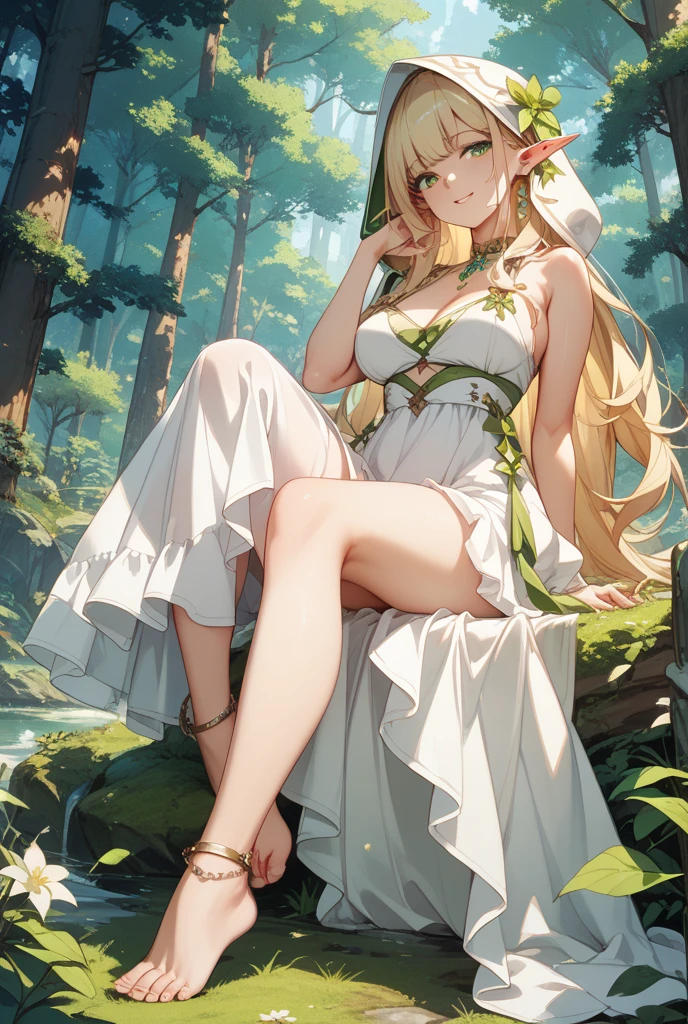 check_9, check_8_up, check_7_up, check_6_up, check_5_up, check_4_up, SorakaLoLXL, masterpiece, Best quality, A high resolution, bbandro, Yellow medieval summer girl, concept, the vines on the hand and the horns from the vine look at the viewer, full length, standing on his feet, legs wrapped in roots, sfw, blonde, Blue eyes