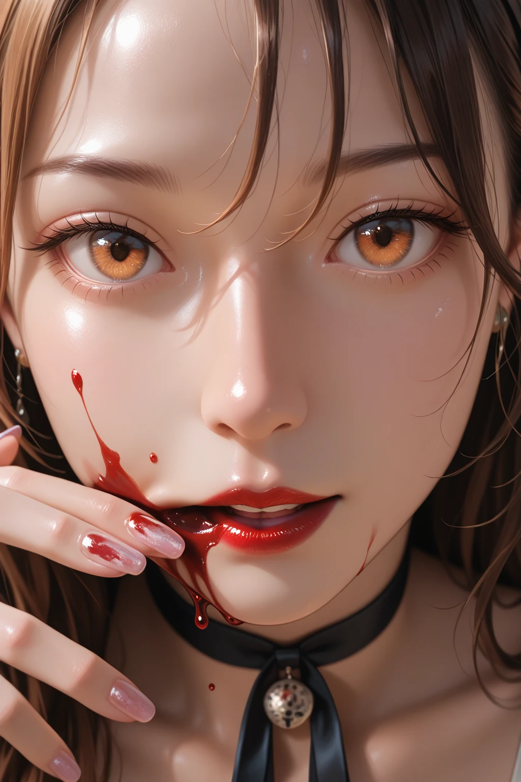 best quality, masterpiece, highly detailed,1girl, Boa Hancock, , (masterpiece:1.5), Detailed Photo, Smiling, Sexy, (8K, Best Quality: 1.4), (1girl), Beautiful Face, (anime realistic Face), (Black Hair, long Hair: 1.3), Beautiful Hairstyle, Realistic eyes, beautiful detail eyes, (white skin), beautiful skin, absurd, attractive, ultra high resolution, ultra realistic, high definition, golden ratio, ( aroused:1.5), Pinkish white skin, cool white light, , Beautiful , white background, pink soft white light, Wear a white dress, sexy, black lace , (zombie girl:1.8), (bleeding:1.8), (cute dead girl:1.8), (deadly eyes:1.8), (Eyes without sparkle1.8), (pale skin:1.8), dead body, no life, (lifeless:1.8), (Wounds on the body:1.8), (dribbling:ed blood on body:1.5), (Bruise on the body:1.8), (lying on bed:1.5)