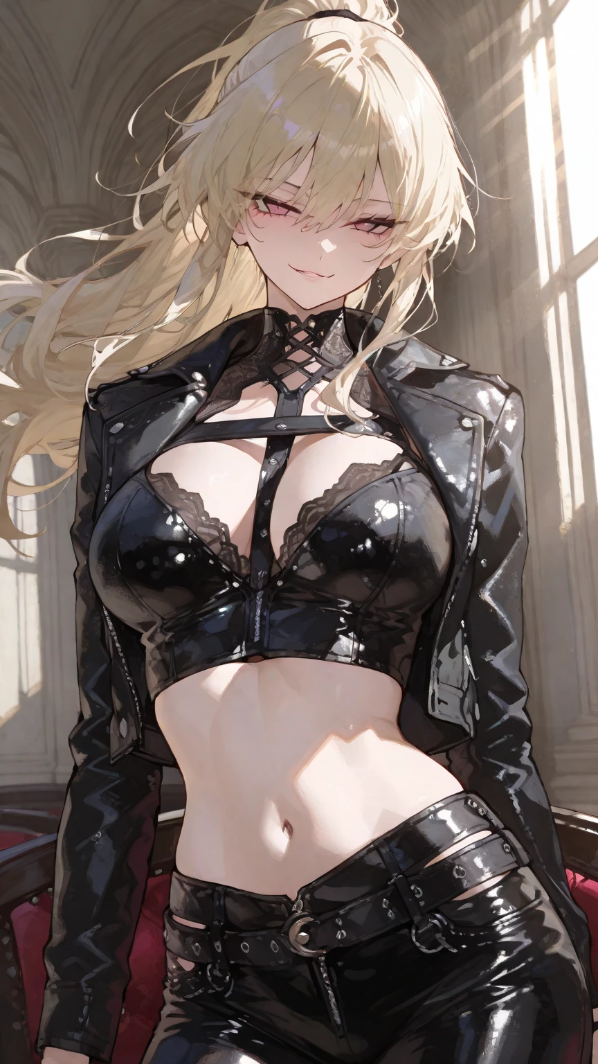 blonde in lingerie posing on black background, 2b, 2 b, 2b more automata, OK commission, High definition commission, 2 b from more automata, 2b from more automata, seductive anime girl, more inspired, v from Devil May Cry as an elf, more:inspired by automata, more : inspired by automata