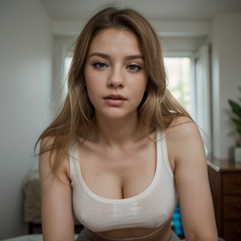 Girl White Skin with Tank Top
