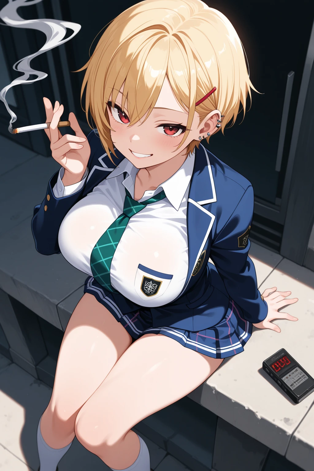 Erotic Anime Illustration、High resolution、A voluptuous high school girl who seduces herself in a karaoke box、lovelive、beautiful eyes、Kagamine rin、sailor suit、pleated skirt、ecstatic expression、Overwhelming huge breasts that go beyond common sense、thick legs with fat、perfect proportions