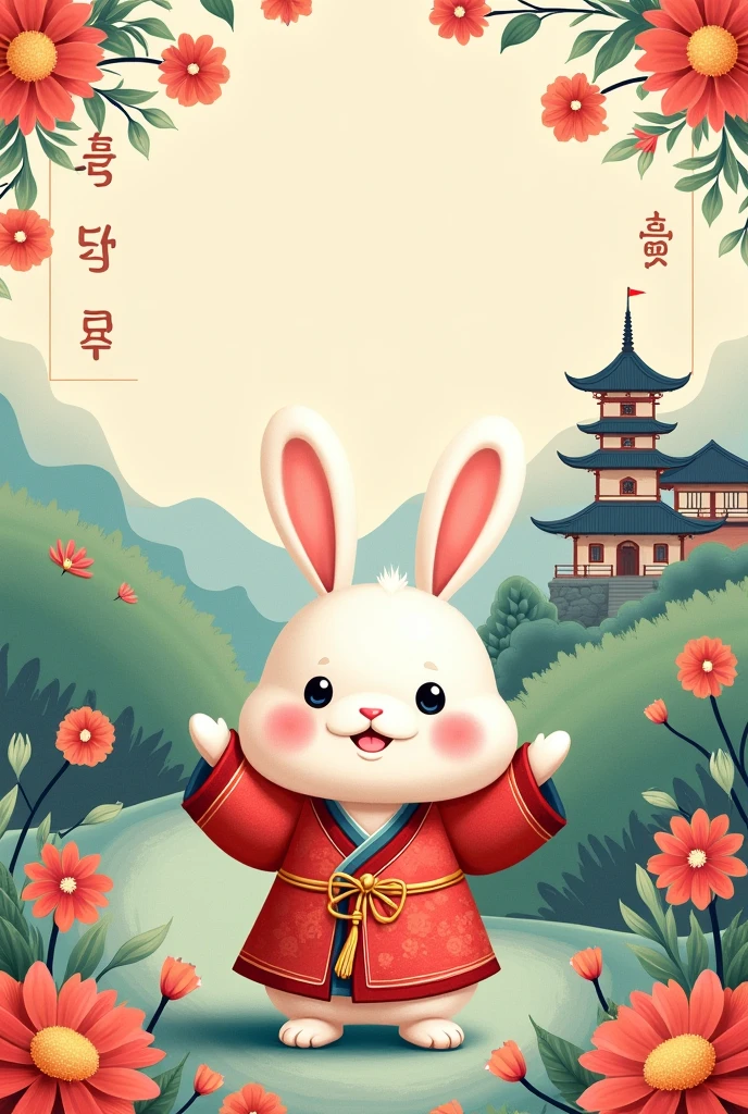 chinese new year wallpaper for instagram, in the style of charming character illustrations, light red and beige, lit kid, referential painting, cranberrycore, raw character, white background