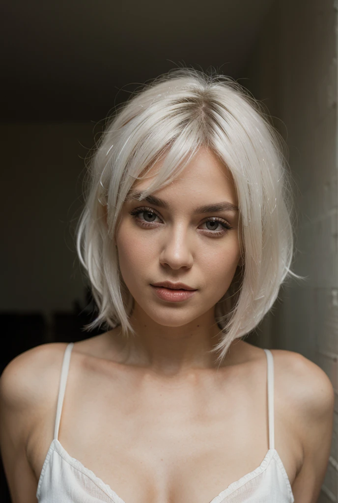 Woman with white hair