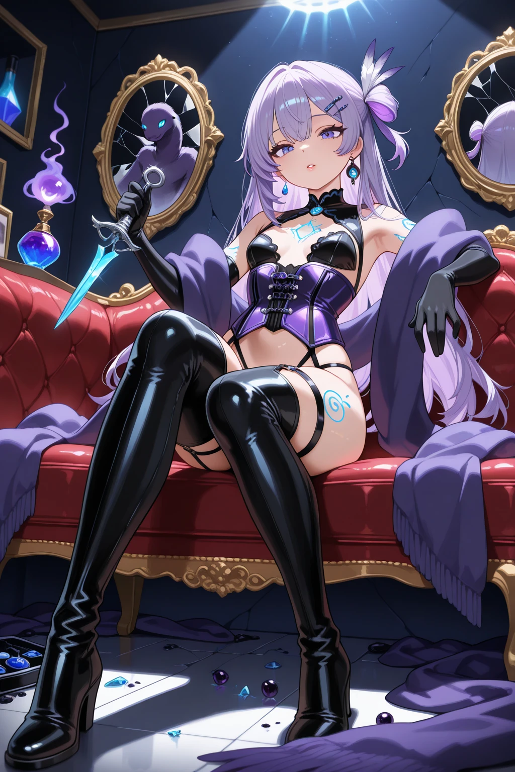 sex, hentai, orgasm, medium breast, sweat, pair, whore, Prostitute, erotic lingerie, 1 guy, light purple eyes, glasses, a high resolution, 8k masterpiece, Fantasies, nipples, open mouth, bedroom, bikini, cat ears, tentacles,