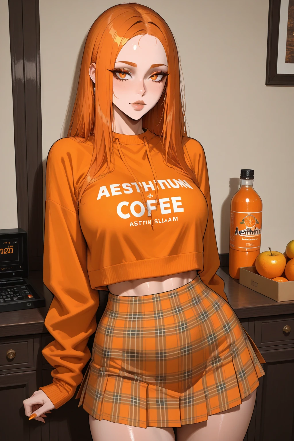 masterpiece, best quality, ultra-detailed, beautiful lighting, 1girl, smile, red hair, green eyes, freckles, turtleneck, ribbed sweater, black sweater