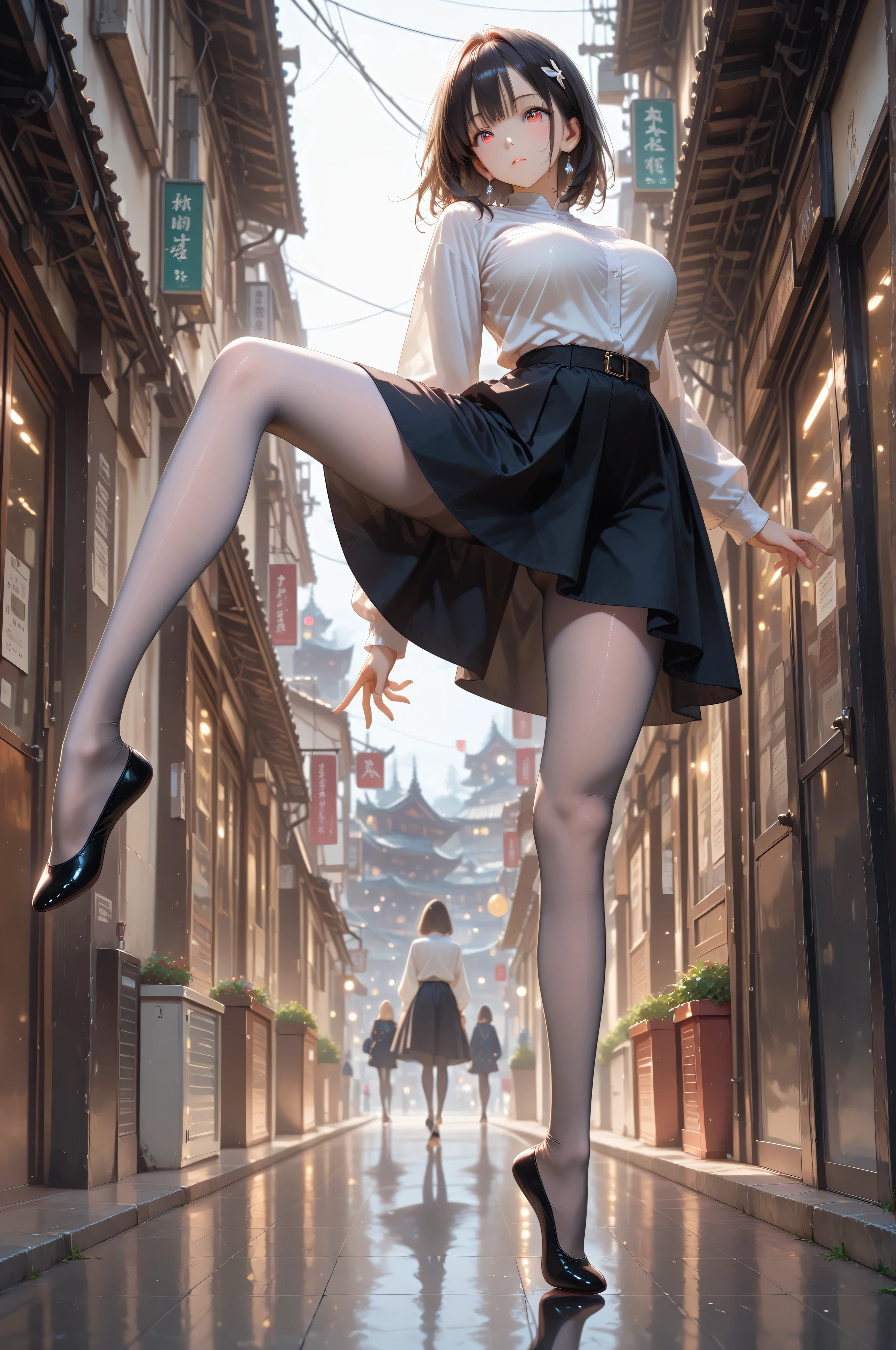 fubuki, tacones altos. cuerpo completo, muslos