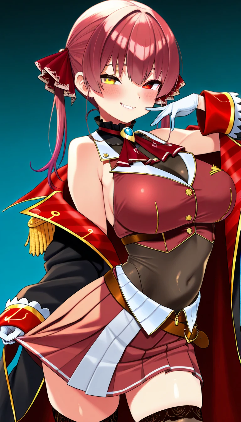 masterpiece, best quality, highres, highres, aki1,izayoi aki, smiling , embarrassed,big tits,looking at viewer,top view,sitting, bracelet,christmas scene , Christmas clothing, perfect face,perfect body,((show tits)),((show nipples))